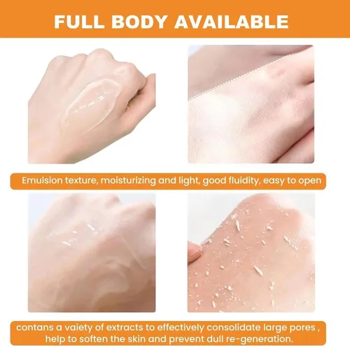 Vista 3 de Gel exfoliante naranja – Gel exfoliante de enzima naranja para cara y cuerpo, exfoliante de limpieza profunda para desatascar los poros, eliminar