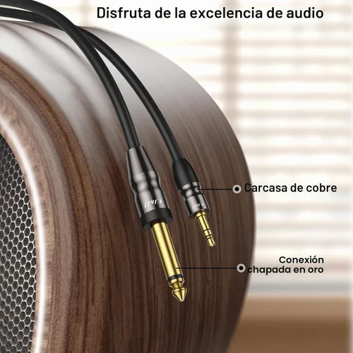 Vista 2 de J&D Cable de audio estéreo de 0.138 in a 0.250 in de 6.5 pies, cable de 1/8 a 1/4, 0.138 in TRS macho a 1/4 macho mono interconexión estéreo Aux