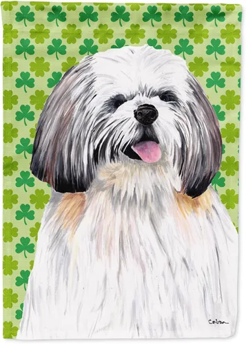 Vista 234 de Caroline's Treasures SS4442GF Affenpinscher Bandera de jardín con retrato de trébol del día de San Patricio para buzón, bandera decorativa