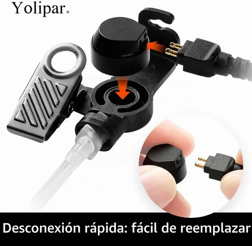 Vista 5 de Kit de vigilancia Baofeng UV-5R de 2 pines y 2 cables compatible con BTECH Retc15/Retevis RT21 RT22 Kenwood Arcshell AR-5 Walkie Talkie Radio