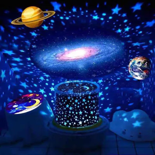 Vista 8 de Proyector de luz nocturna para niños, proyector de luz de estrellas con cable USB, rotación de 360 grados, lámpara de proyector de estrellas