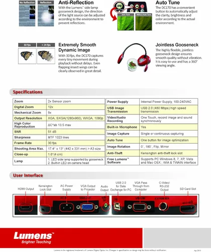 Vista 4 de Lumens DC170 Ladibug Cámara de documentos portátil completo 1080p HDMI