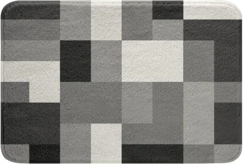 Vista 14 de Feelyou Beige Brown Bathroom Rugs Abstract Geometric Bath Mats Modern Art Bathroom Accessories Floor Doormats 16"x24" Soft Microfiber