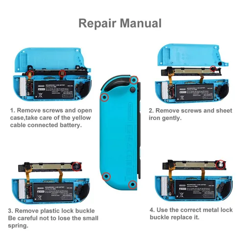 Vista 6 de EMiEN Latches Replacement For NS Nintendo Switch Joy-Con, Lock Buckles Repair Tool Kit for Switch Joy-Cons ,Include Cross Tri-Wing Screwdrivers