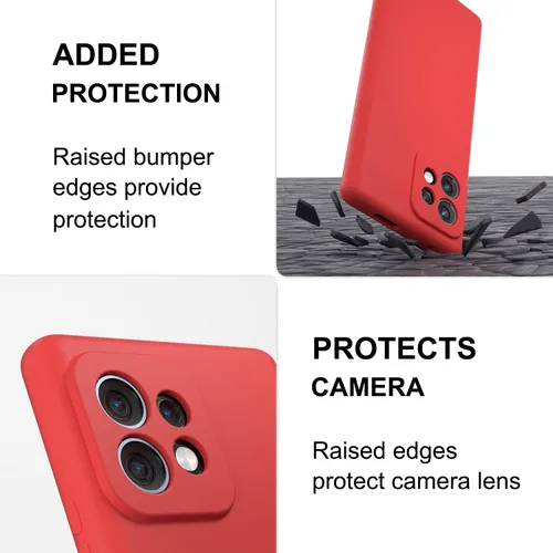 Vista 4 de Moto Edge + 2023 5G Funda, silicona líquida suave protectora y forro de microfibra antiarañazos, a prueba de golpes, compatible con Moto Edge Plus