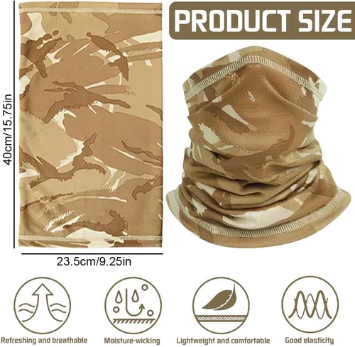 Vista 2 de 8 unidades de polaina de cuello refrescante para hombres y mujeres Gator Bandana cara bufanda cubierta pesca motocicleta transpirable protección