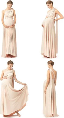 Vista 4 de Vestido de maternidad para sesión de fotos, vestido de baby shower, vestido de maternidad de talla grande, vestido largo infinito, vestido