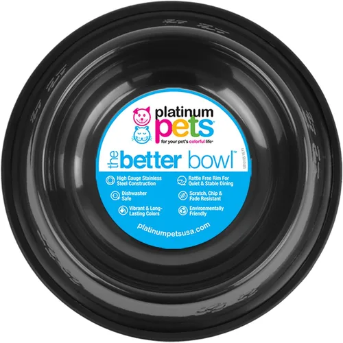 Vista 45 de Platinum Pets - tazón de acero inoxidable para gatos y perros que no se vuelca