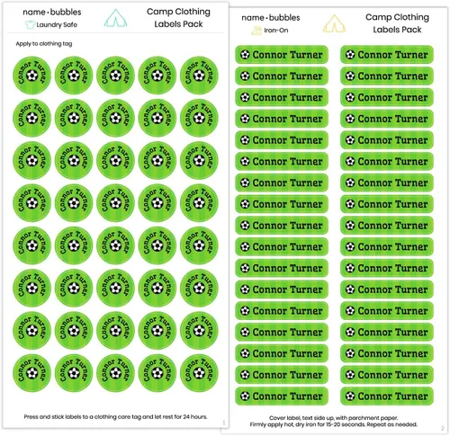 Vista 10 de Name Bubbles - Etiquetas de nombre personalizadas - Etiquetas personalizadas para guardería, escuela y campamento (74), planchables y adhesivas