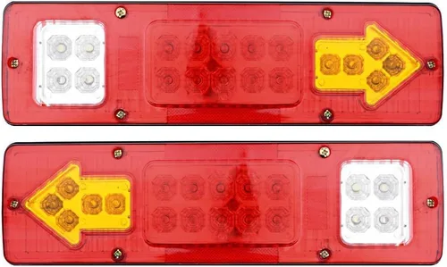 Vista 2 de RV 19 luces LED traseras de remolque rojo blanco ámbar integrado señal de giro lámpara de funcionamiento para ATV camión (12V) 2