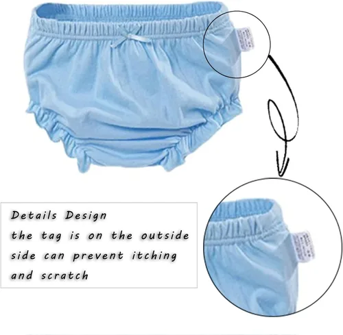 Vista 5 de Fundas de pañales de algodón para bebé, ropa interior linda para bebé, paquete de 4 bombones clásicos con volantes