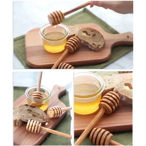 Vista 4 de 20 unidades de palitos de miel, dispensador de miel de 3 pulgadas, dispensador de miel de madera para tarros de miel, dispensar miel, llovizna