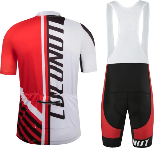 Vista 2 de Coconut Ropamo CR Men's Cycling Jersey Set Road Bike Jersey Zipper Pocket Bib Shorts with 4D Padded Cycling Clothing Set