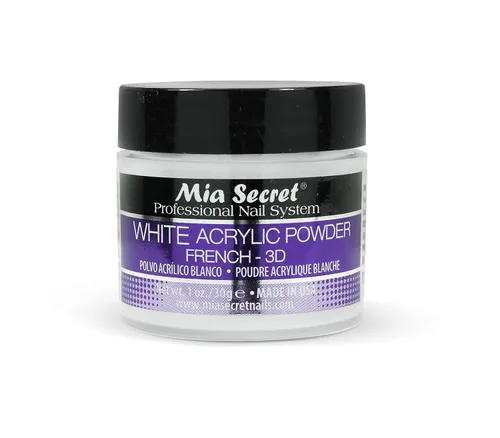 Vista 2 de Mia Secret Polvo acrílico blanco 0.5 oz.