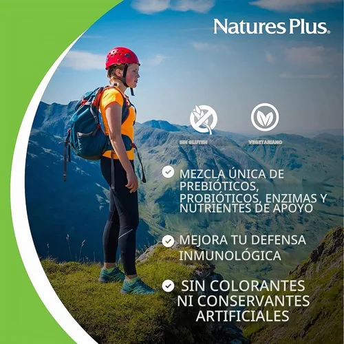 Vista 3 de NaturesPlus GI Natural Total Digestive Wellness - 90 tabletas de dos capas - con L-glutamina, probióticos, prebióticos y enzimas - Sin gluten - 30