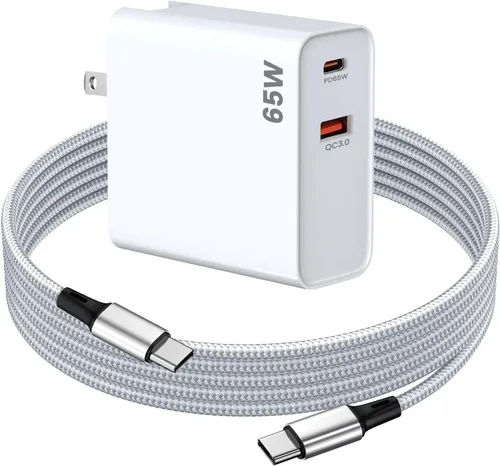 Vista 7 de Cargador rápido USB C PD de 30 W para DJI Neo, Mini 4K, 4 Pro, Air 3S Drones, negro Cargador de pared USB de doble puerto + tipo C con cable