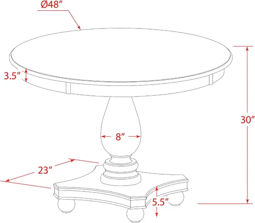 Vista 13 de East West Furniture F2MZ7-748 - Juego de mesa y sillas de cocina de 7 piezas que consta de una mesa redonda de comedor con pedestal y 6 sillas