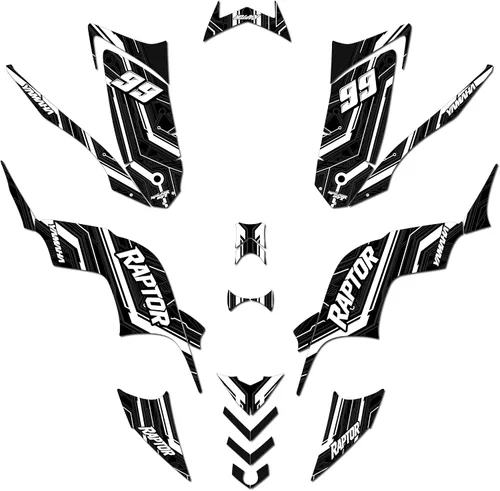 Vista 8 de Kit de gráficos para Yamaha Raptor 90 Electron Series Azul 16 Mil-ATV UTV Dirt Bike Adhesivos, Quad Dirtbike Racing Calcomanía Automotriz Motocross