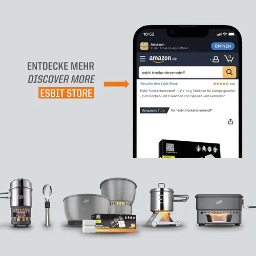 Vista 9 de Esbit Tabletas de combustible sólidas sin humo de 0.49 oz de 1300 grados para mochileros, campamentos y preparación de emergencia