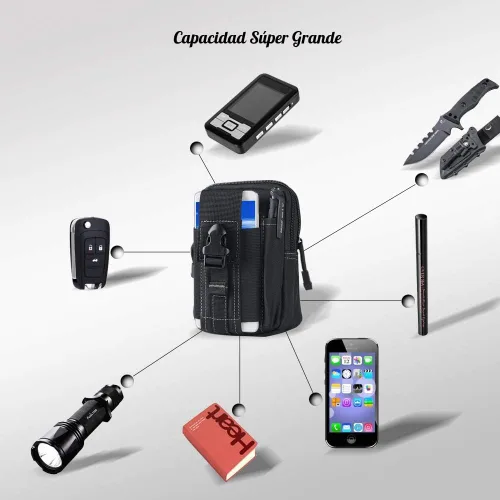 Vista 4 de Funda para teléfono celular de cintura, bolsa de cinturón, funda universal para teléfono al aire libre, estuche, bolsillo para gadgets para iPhone X