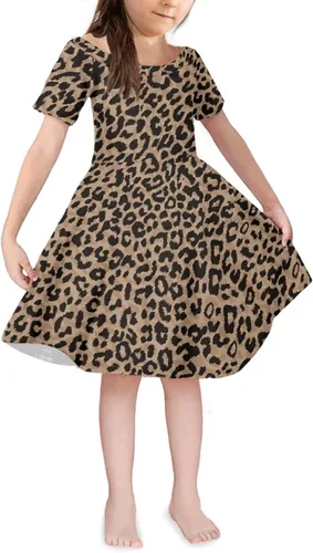 Vista 8 de SEANATIVE Vestido de manga corta para niñas de 3 a 14 años Black Bow Ghost