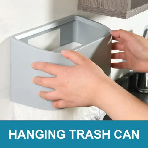 Vista 8 de Angoily Contenedor dispensador de basura colgante de cocina, papelera colgante para montaje en pared, armario colgante, papelera para el hogar
