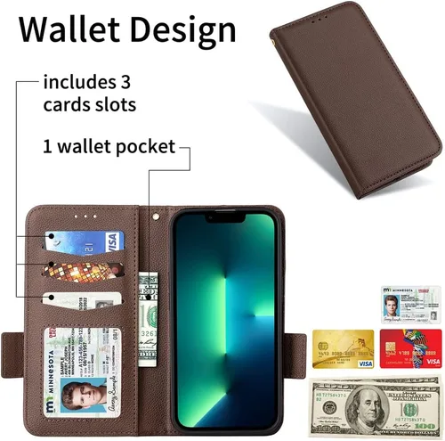 Vista 3 de Compatible with Xiaomi Poco X3 NFC Case,PU Leather Kickstand with Card Holders,Compatible with Xiaomi Poco X3 Pro/Poco X3 Flip Magnetic Closure