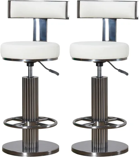 Vista 12 de FUNROLUX Gold Bar Stools, Adjustable Swivel Counter Height Barstools Black Negro