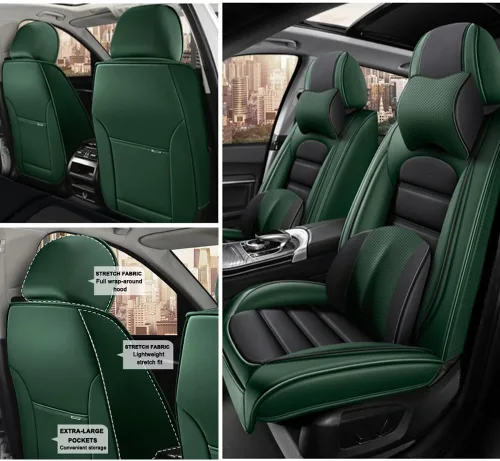Vista 11 de 2 fundas de asiento para Mazda CX-3 2016-2021, fundas de asiento de automóvil de cuero, impermeables, antideslizantes, suaves, cómodas y de alta