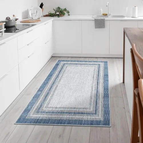 Vista 56 de Beeiva Alfombras florales de entrada, lavables para interiores, ultra fina, de 2 x 3 pies, antideslizante, para cocina, tapete de cachemira suave
