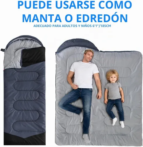Vista 3 de oaskys Camping Sleeping Bag - 3 Season Warm & Cool Weather - Summer Spring Fall Lightweight Waterproof for Adults Kids - Camping Essentials Gear