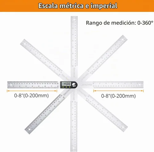 Vista 6 de Neoteck Regla digital del buscador del ángulo de 8 pulgadas/656.2 ft m