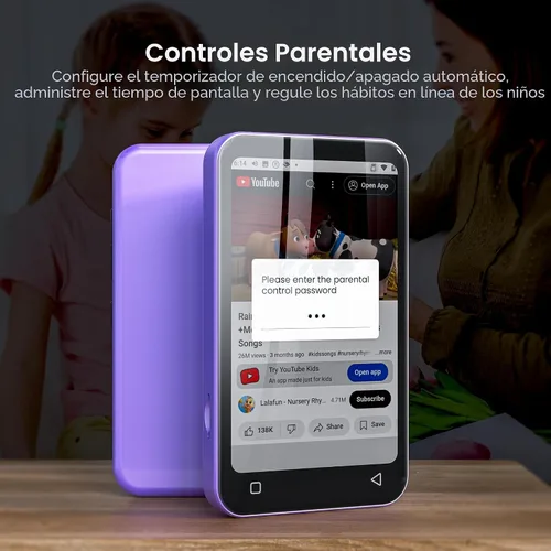 Vista 2 de TIMMKOO Reproductor MP3 para niños de 80 GB con Bluetooth, controles parentales, Spotify preinstalado, Spotify Kids, audible, reproductor de música
