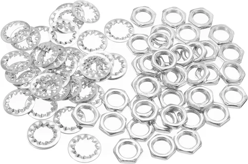 Vista 4 de MECCANIXITY Tuercas de bloqueo roscadas de tubo de lámpara con arandelas M10 rosca hexagonal para lámpara de techo montaje de reparación