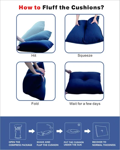 Vista 5 de Cojín para muebles de exterior, cojines para silla de asiento profundo de patio, asiento de espuma, tela Sunbrella, 24 x 24 pulgadas, lona borgoña