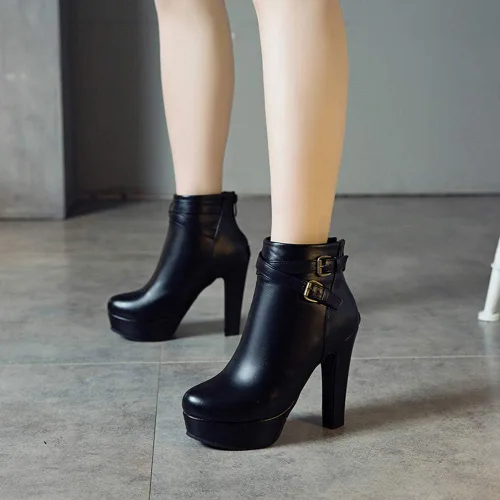 Vista 63 de Scaoruki Zapatos de otoño de moda para mujer, botines de tacón de bloque
