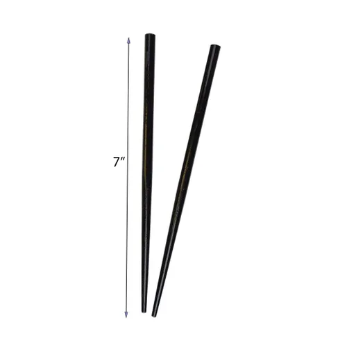 Vista 4 de 2 palillos rectos sólidos palillos para el cabello para las mujeres - Negro