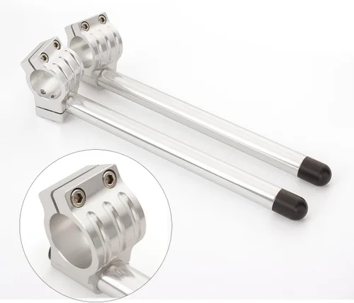 Vista 4 de 1.220 in motocicleta clip en manillar apto para tenedor tubo 1.220 in, 7/8" Street&Sport Bike Handlebar, 1.220 in Clip on barras CNC plata