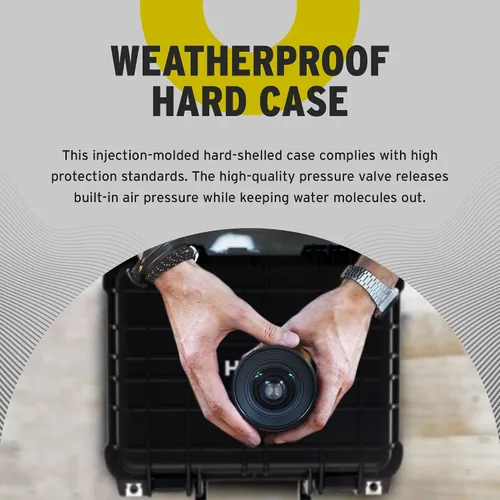 Vista 5 de Koah Funda rígida de plástico resistente a la intemperie con espuma personalizable (13 x 11 x 6 pulgadas), a prueba de agua y golpes, para cámaras