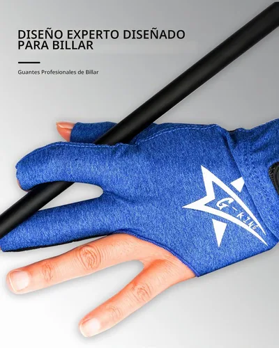 Vista 7 de KONLLEN Breathable Billiards Gloves, Left/Right Hand Azul-Izquierda