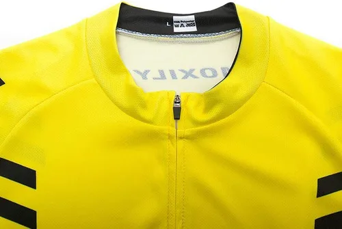 Vista 3 de MOXILYN Conjunto de ropa de ciclismo para hombre, con cremallera completa, transpirable, de secado rápido, camisa + baberos de ciclismo