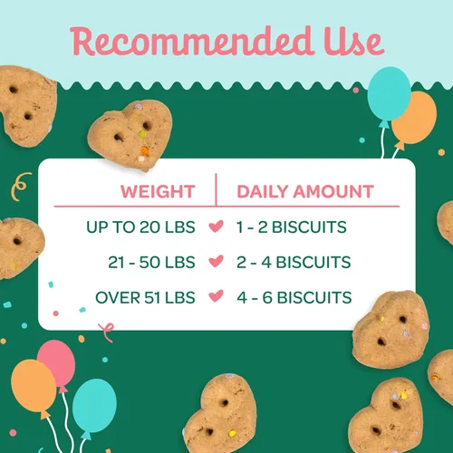 Vista 4 de Wholesome Pride Birthday Biscuits - Golosinas para perros, mantequilla de maní real, todo natural, sin conservantes ni colores artificiales