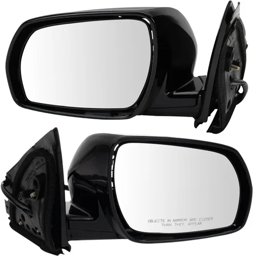 Vista 35 de TRQ Conjunto de 2 piezas de espejo lateral para conductor y pasajero, ajuste eléctrico, sin calefacción, sin memoria, color negro, compatible