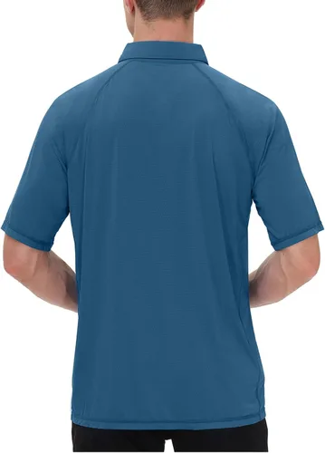 Vista 3 de MOHEEN Mens Short Sleeve Polo Shirt Lightweight Moisture Wicking Performance Golf Shirts Solid