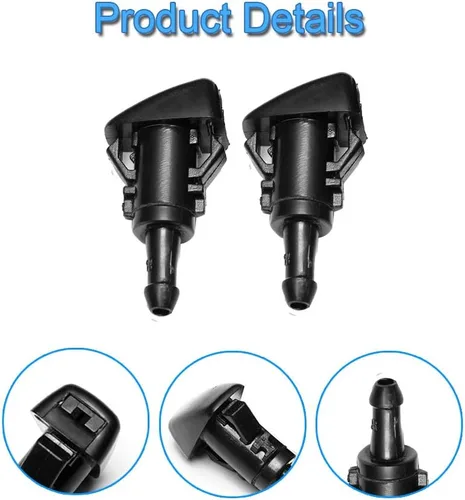 Vista 2 de Boquillas de limpiaparabrisas delantero, kit de rociador para parabrisas - Para: Dodge, Ram, Jeep - Reemplaza OEM #: 4805742AB, 5116079AA