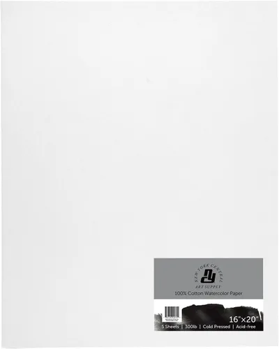 Vista 11 de New York Central Papel de acuarela – 5 x 7 – 5 paquetes de 5 – 25 hojas en total – prensa en frío de 300 libras – 100% algodón, sin ácidos, calidad