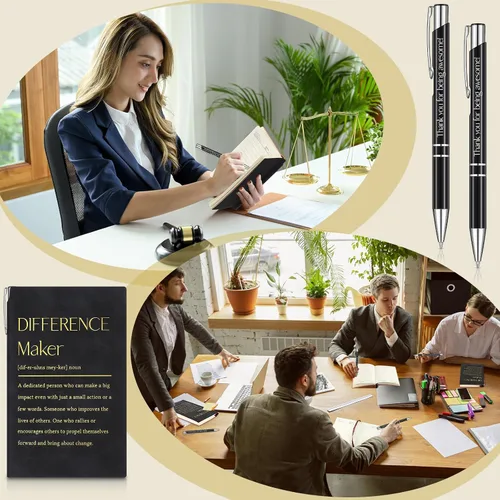 Vista 5 de Colarr 40 Piezas Regalos de Agradecimiento para Empleados de Navidad al Por Mayor Cuaderno Inspiracional A6 Diario de Cuero PU Bolígrafo