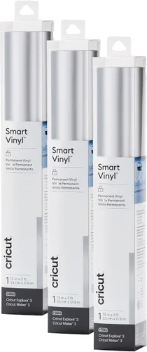 Vista 8 de Cricut Vinilo permanente inteligente, negro, paquete de 3 rollos de 3 pies (13"x36") vinilo adhesivo para manualidades, corte sin tapete para cortes