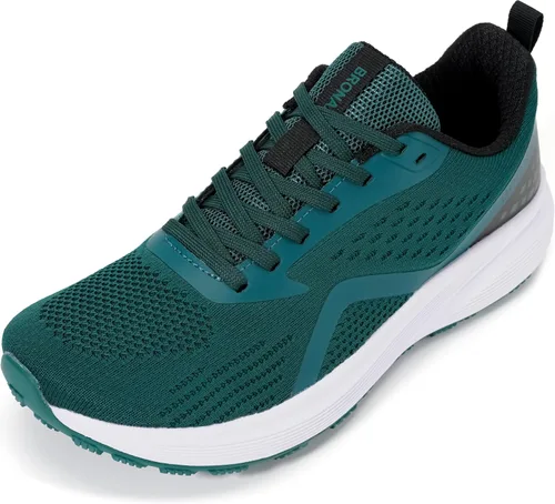 Vista 16 de BRONAX Zapatos de correr anchos acolchados y de soporte para carretera para hombre Puntera ancha Suela de goma Negro
