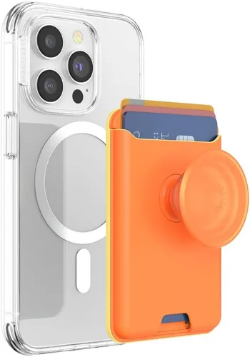 Vista 4 de PopSockets Softgoods - Cartera de teléfono con agarre expandible y anillo adaptador para MagSafe, soporte para tarjetas de teléfono, compatible